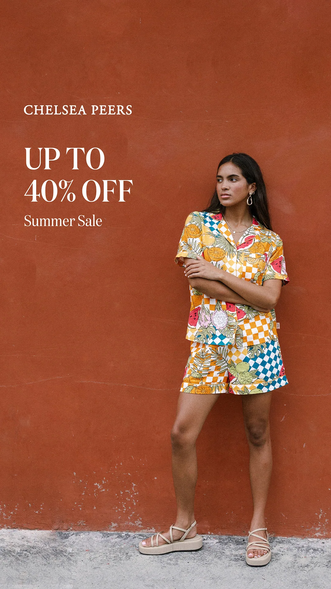 Summer Sale 2024 Static Ad Design Paid Social - We experimented with using mood shots alongside product shots in an A/B test to see which performed better (old branding). — Chelsea Peers (4 of 6)